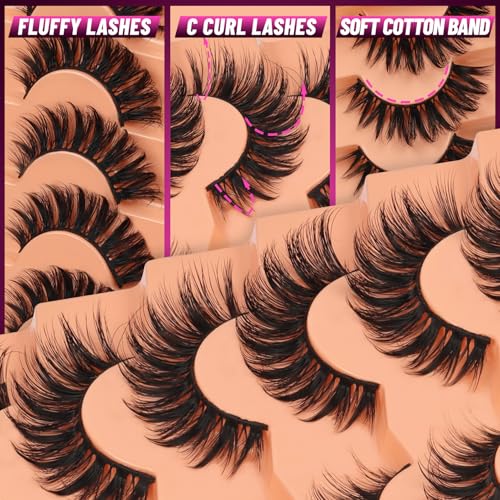 Veleasha 7P-833 Dramatic Fluffy False Eyelashes with V-Shaped Clusters - Full & Volume