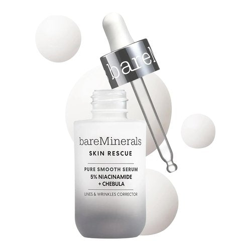 bareMinerals Skin Rescue Pure Smooth Face Serum, Formulated with 5% Niacinamide + Chebula, Smoothes Fine Lines + Wrinkles, Sensitive Skin Safe, Vegan, Cruelty-Free & Dermatologist-Tested