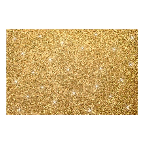 Gold Rhinestone Placemat 12x18 Inches - Elegant Table Decor, 1 Piece