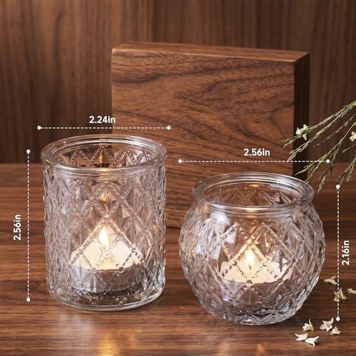 Clear Votive Candle Holders Set of 36 - Glass Tea Light Centerpieces for Wedding & Home Decor