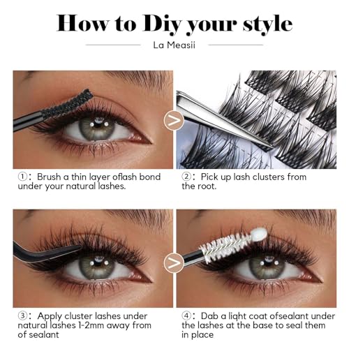 Eyelash Clusters Plus 17-C Wispy Natural Look 144 Pcs - La Maesii