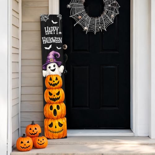Halloween Welcome Sign for Porch - 47x7.8in Ghost & Pumpkin Front Door Decor - Variation of THIS Listing