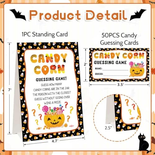 Halloween Guessing Card Game Set for Kids and Adults - 50 Pieces