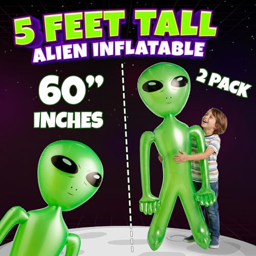 Giant Inflatable Alien Halloween Decorations 60 Inches - 2 Pack, Outdoor Indoor Party Props