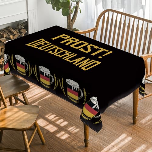 Oktoberfest Tablecloth 60x84 Inch Rectangular Black Beer Party Decor