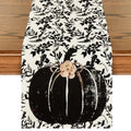13x72 Inch Fall Table Runner - Black Polyester Home Decor