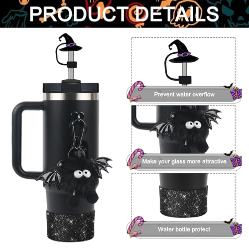 Halloween Accessories Set for Stanley Cup 30/40oz - Devil Design, Black, 5 Pcs