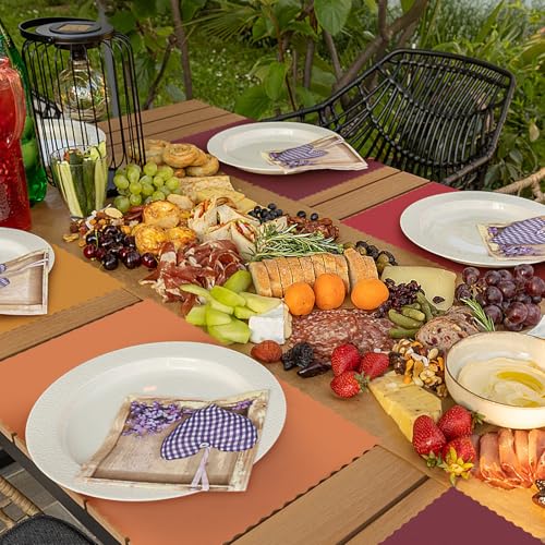 Disposable Fall Paper Placemats - Orange, 10 x 14 Inches, 120 Pack
