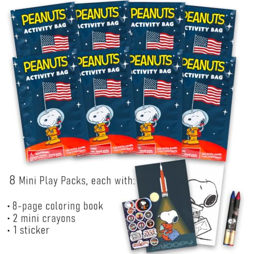 Peanuts Party Favors Set - 8 Mini Snoopy Activity Packs for Kids
