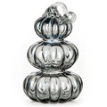 Black Medium Stacked Glass Pumpkin Decor - Fall Halloween Table Centerpiece