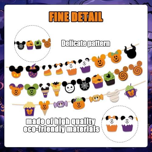 Halloween Decorations Banner 3pcs - Trick or Treat Pumpkin & Letter Design