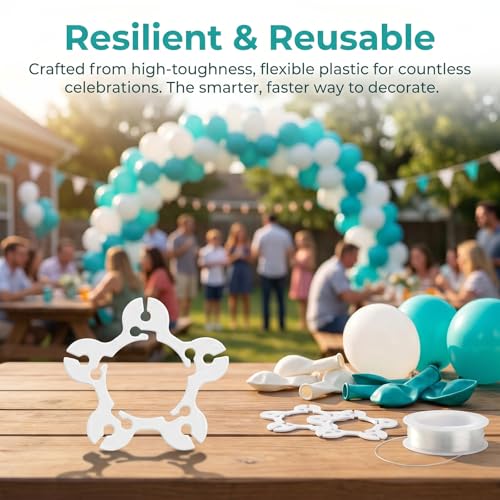 Reusable Balloon Clips for Wedding & Party Decorations - 100 Pack