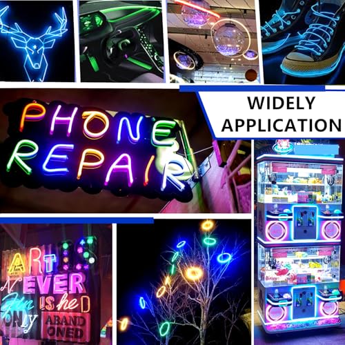 Electroluminescent Neon Strip Light Wire Kit 5M Blue for Cosplay Party Decoration