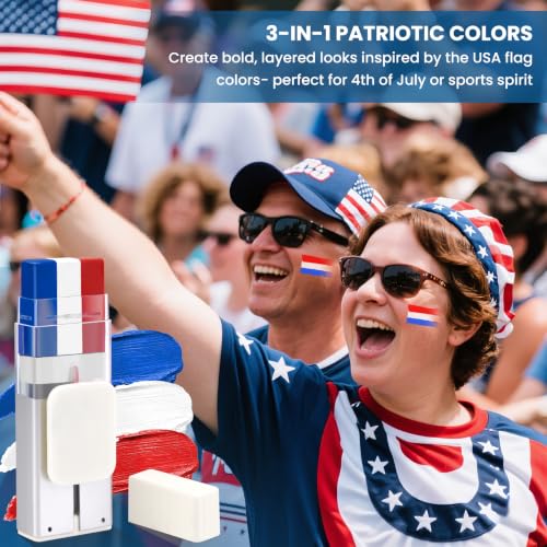 Red, White & Blue Face Paint Stick 1PCS - 4th of July & Patriotic Accessories