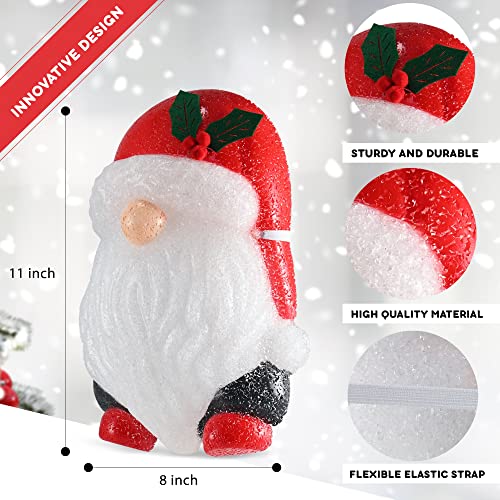 Santa Gnome Porch Light Cover Set - 11-Inch Christmas Holiday Decor, 2 Pack