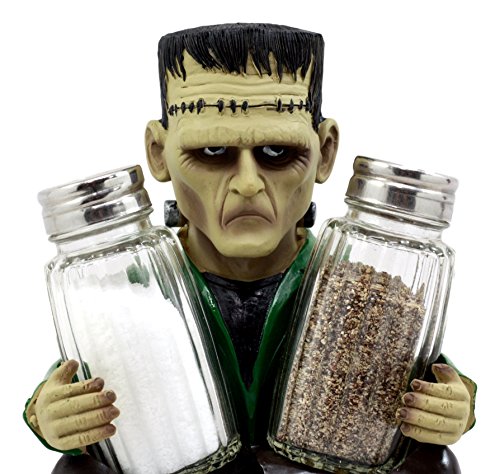 Halloween Frankenstein Salt & Pepper Shaker Set - Hand Painted Resin Figurines