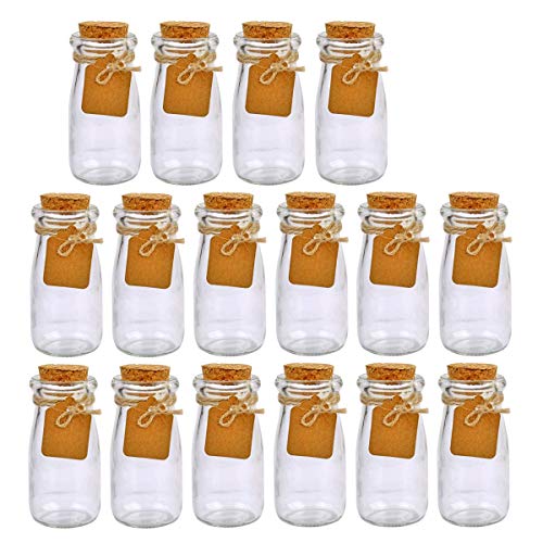 Tall 100ml Glass Jars with Cork Lids - 30pcs Mini Potion Bottles Set