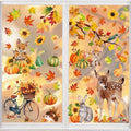 Thanksgiving Window Clings Stickers - Turkey Design, Reusable Holiday Decor