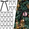 Christmas Velvet Bow Set - Black, 24 Pcs Small Holiday Wreath & Gift Wrap Decorations