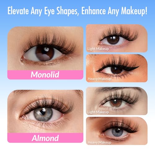 False Eyelashes DV05 Wispy 3D Fluffy Natural Look Cat Eye Set - 5 Pairs