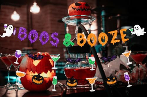 Halloween Banner Set with Glitter Ghosts Pumpkins and Banners - Colorful Party Decorations