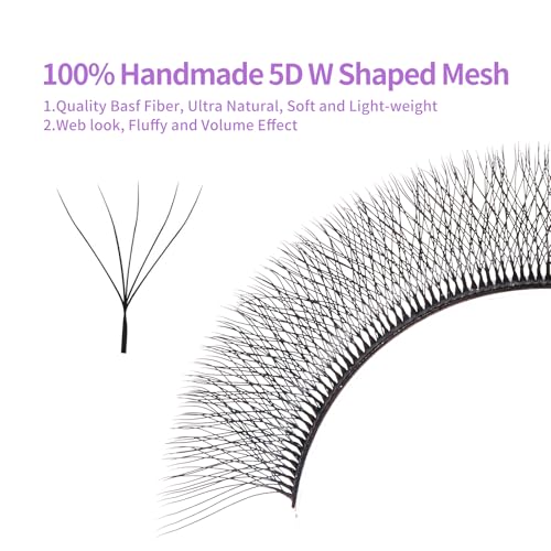 5D W Eyelash Extensions Fans - 0.07mm C Curl, 11mm, Black - DeceMars