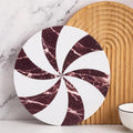 Red and White Peppermint Marble Cheese Board - Christmas Holiday Serving Platter