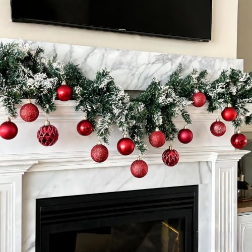 HipTree Red Christmas Halloween Tree Ornament Set 30 Pieces - 1.57 Inch