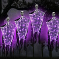 4 Pack 3 Ft Purple Light Hanging Ghost Decorations - Outdoor & Indoor Halloween Ghosts
