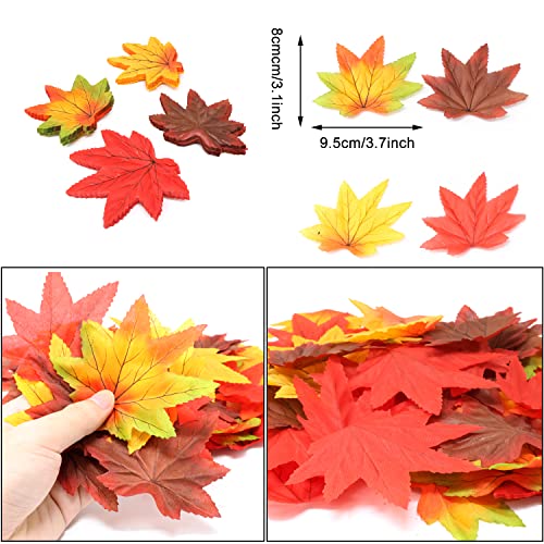 Artificial Maple Leaves Fall Decorations for Weddings Thanksgiving Autumn Party 200PCS
