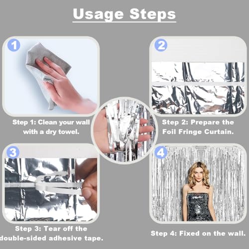 Silver Tassel Backdrop 3 Pack - Party Streamers & Curtain Decorations