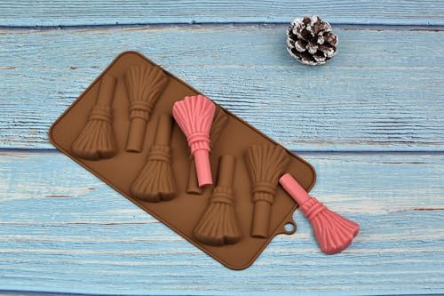 Halloween Witch Broom Silicone Mold for Candy, Chocolate & Pretzels - 2pcs