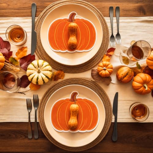 Pumpkin Fall Paper Napkins - Thanksgiving Autumn Party Supplies, 100 Pack