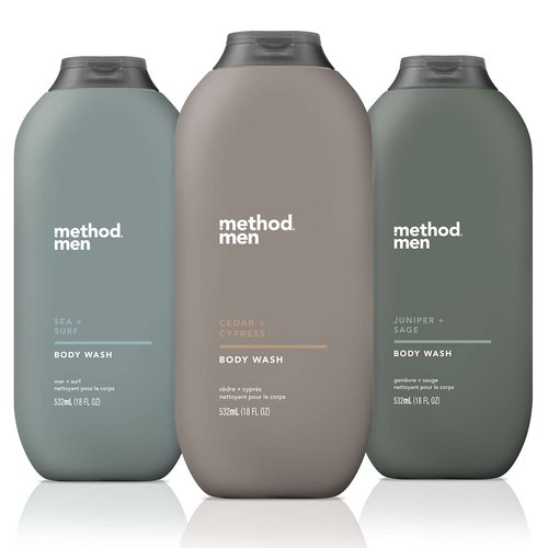Method Men Body Wash - 3-Pack (18 Oz Each) | Sea + Surf, Cedar + Cypress, Juniper + Sage