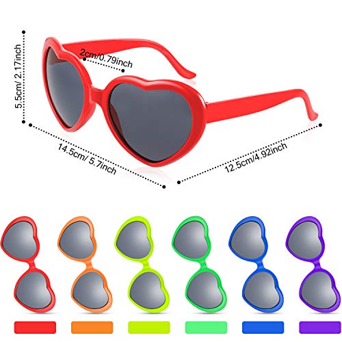 Colorful Party Wigs and Heart-Shaped Sunglasses Set - Neon Costume Accessories for Halloween & Events