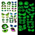 Glow in The Dark Halloween Decorations with Creepy Eye Stickers Set