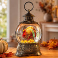 Fall Snow Globe Lantern - 10'' Thanksgiving Water Globe with Turkey in Pumpkin - Autumn Decor