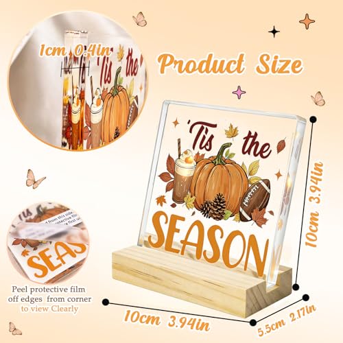 Fall Pumpkin Decor Wall Art Acrylic for Autumn Thanksgiving Office & Home