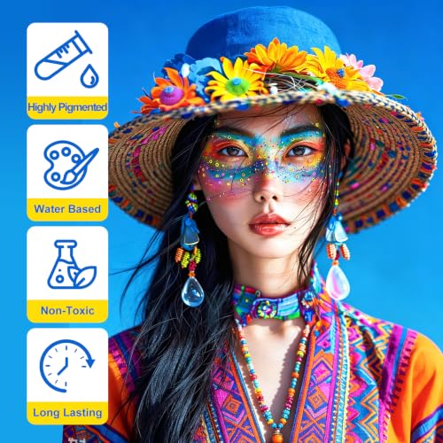 Kids Face Body Paint Set - 4 Colors Water-Based Face Painting Kit, 6.76 Oz