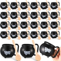 48 Pcs Cauldron Mug Set with Spoons - Double-Sided Print, Black Halloween Theme