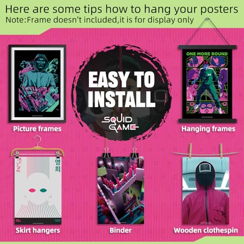 Survival Thriller Art Posters - 6pcs Dark Fantasy Mask & Bloody Code Design - Halloween Home Decor