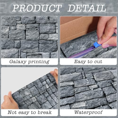 200 FT x 54 Inch Stone Wall Plastic Tablecloth Roll - Halloween & Event Decor Variation 1