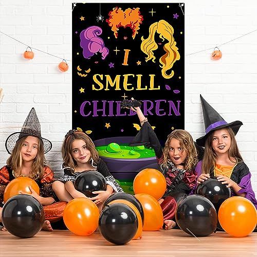 Hocus Pocus Halloween Door Cover Decorations - Spooky Witch Theme for Party & Front Door