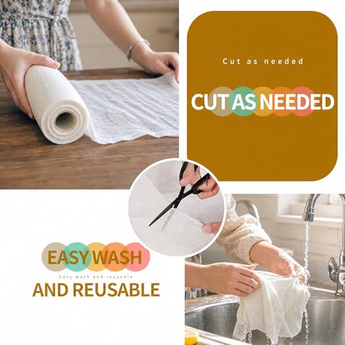 Cheese Cloth for Straining 56 Yards Grade 50 - Natural Cotton Reusable Kitchen Fabric