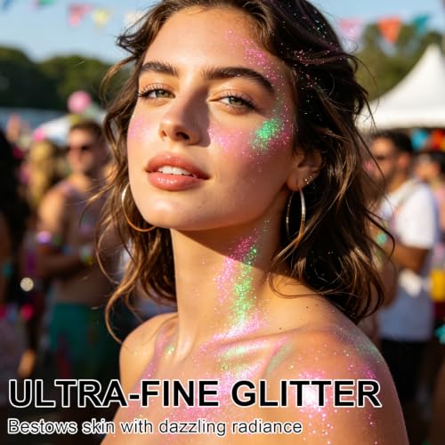 Holographic Hair and Body Glitter Spray - Mermaid Variation, Ultra Fine Sparkle Dust for Festivals & Makeup