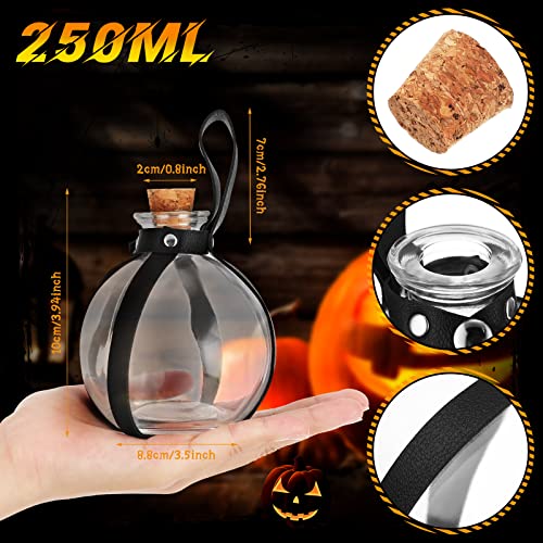 Halloween Potion Bottles with Leather Belt - 2 Pack Witch Costume Props