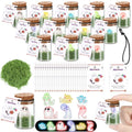 Halloween Ghost in a Jar Set - Vivid 30 Mini Glowing Figurines with Cork Stoppers