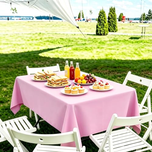 Pink and Green Tablecloths 4 Pack - Witch Princess Themed Party Decorations 54x108 Inch