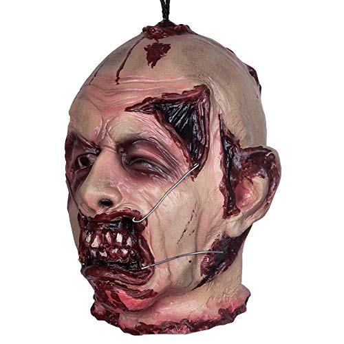 Halloween Zombie Head Prop - Life-Size Severed Latex Head for Haunted House Decor - Variation C