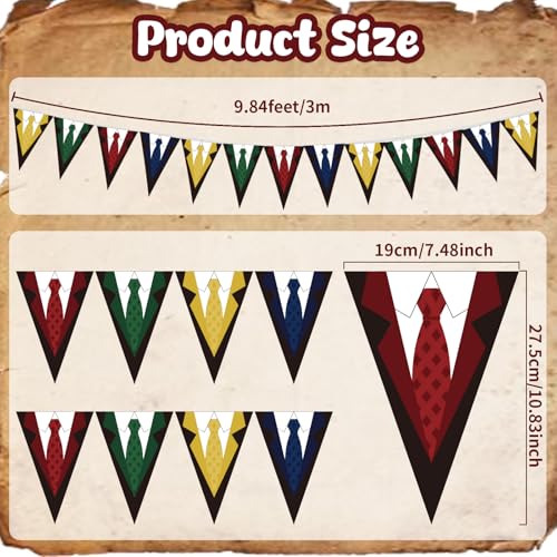 Wizard Themed Pennant Banner 49 Ft - Tie Bunting for Fantasy Events, Classic / Wizard Variation